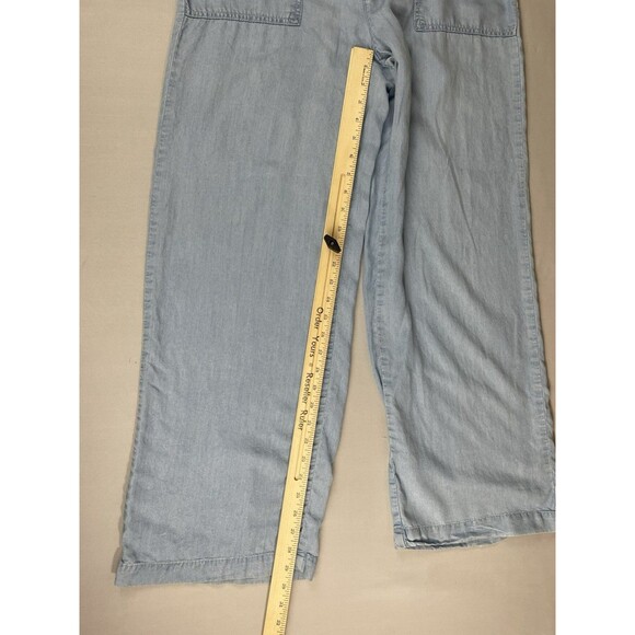 MICHAEL Michael Kors Wide-Leg Chambray Pants Women's M Cadet Wash Denim Pastel - Picture 11 of 16